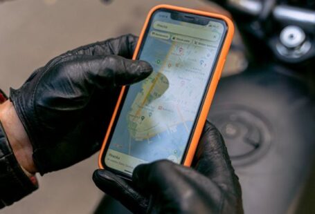 Navigation Apps - A Biker Using a Cellphone for Navigation