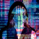 Projection - Code Projected Over Woman