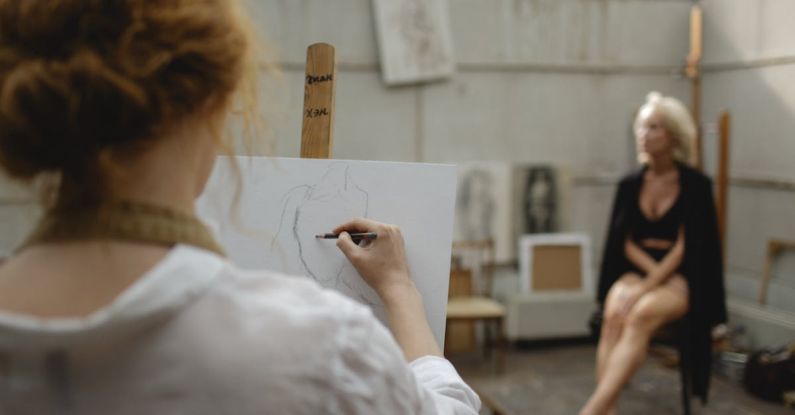 Field Sketching - Woman Sketching on White Cardboard